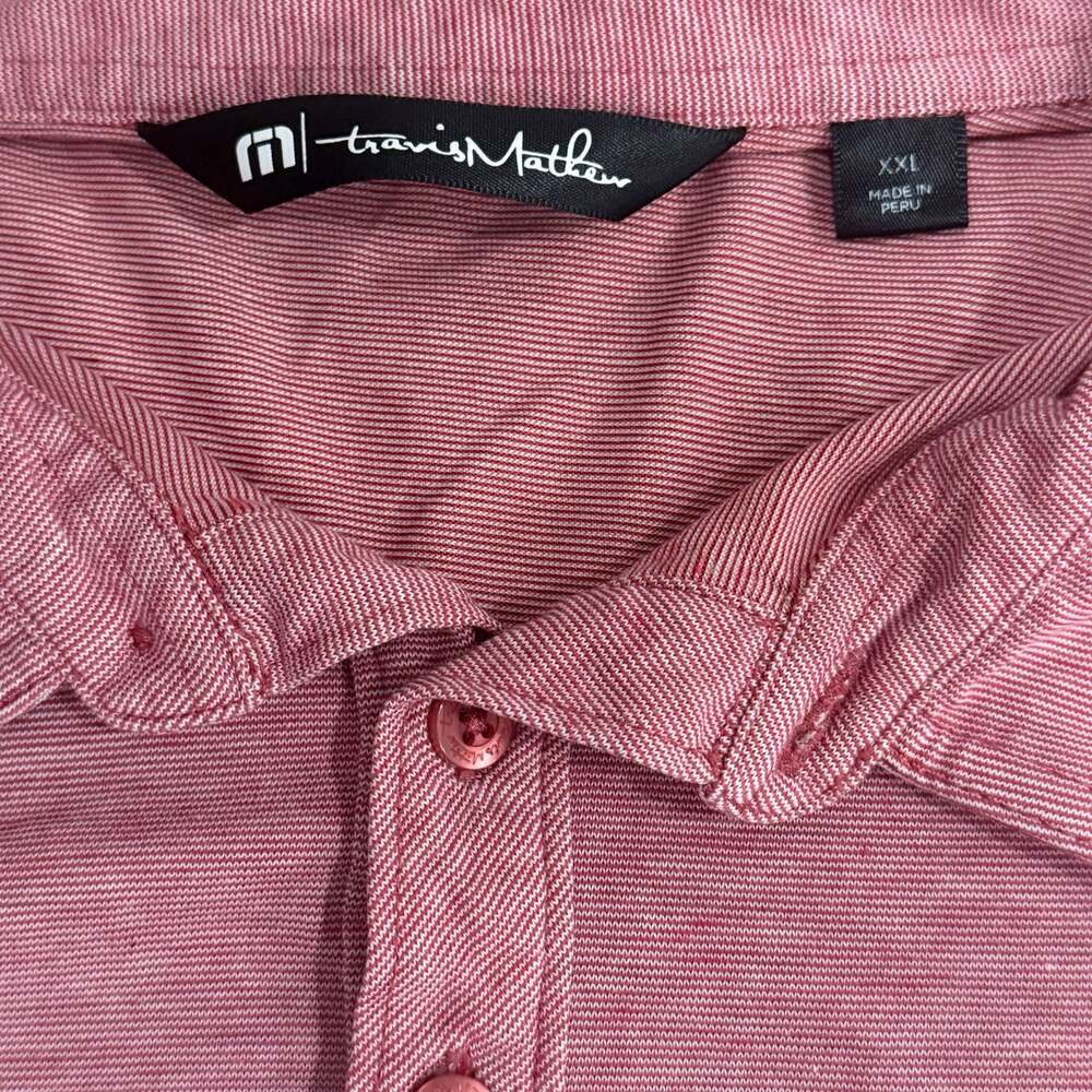 TravisMathew The Zinna Polo Shirt Mens XXL Heather Cardinal Red Palmetto Dunes - Picture 2 of 8